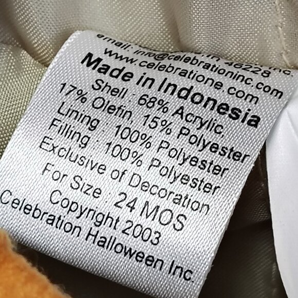 Giraffe Toddler Costume 24mos Halloween Plushy Animal Costume Warm Cuddly - Picture 9 of 9